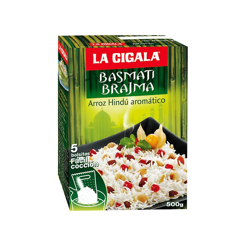 Product arroz basmati Brajam hindú aromático caja 500 g · LA CIGALA ...