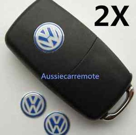 2X emblema logo Volkswagen 14mm adhesivo metalic