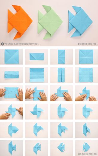 Cómo hacer pez de papel - Origami - Papiroflexia - Muy fácil ...