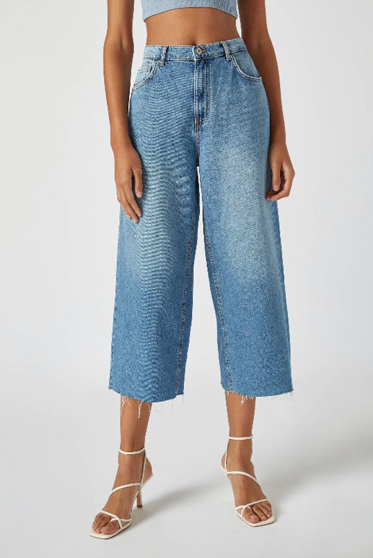 Moda Basic cotton culotte jeans - PULL&BEAR