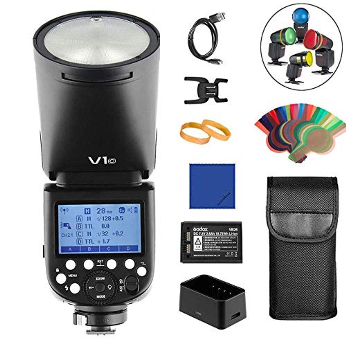 Place Godox V1C Round Ring Camera Flash Speedlite TTL 2.4G 1 / 8000s