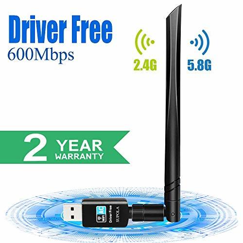 Electronic SUPOLA WiFi Antena USB WiFi Adaptador AC600Mbps Driver Free-Auto WiFi Dongle 5dBi