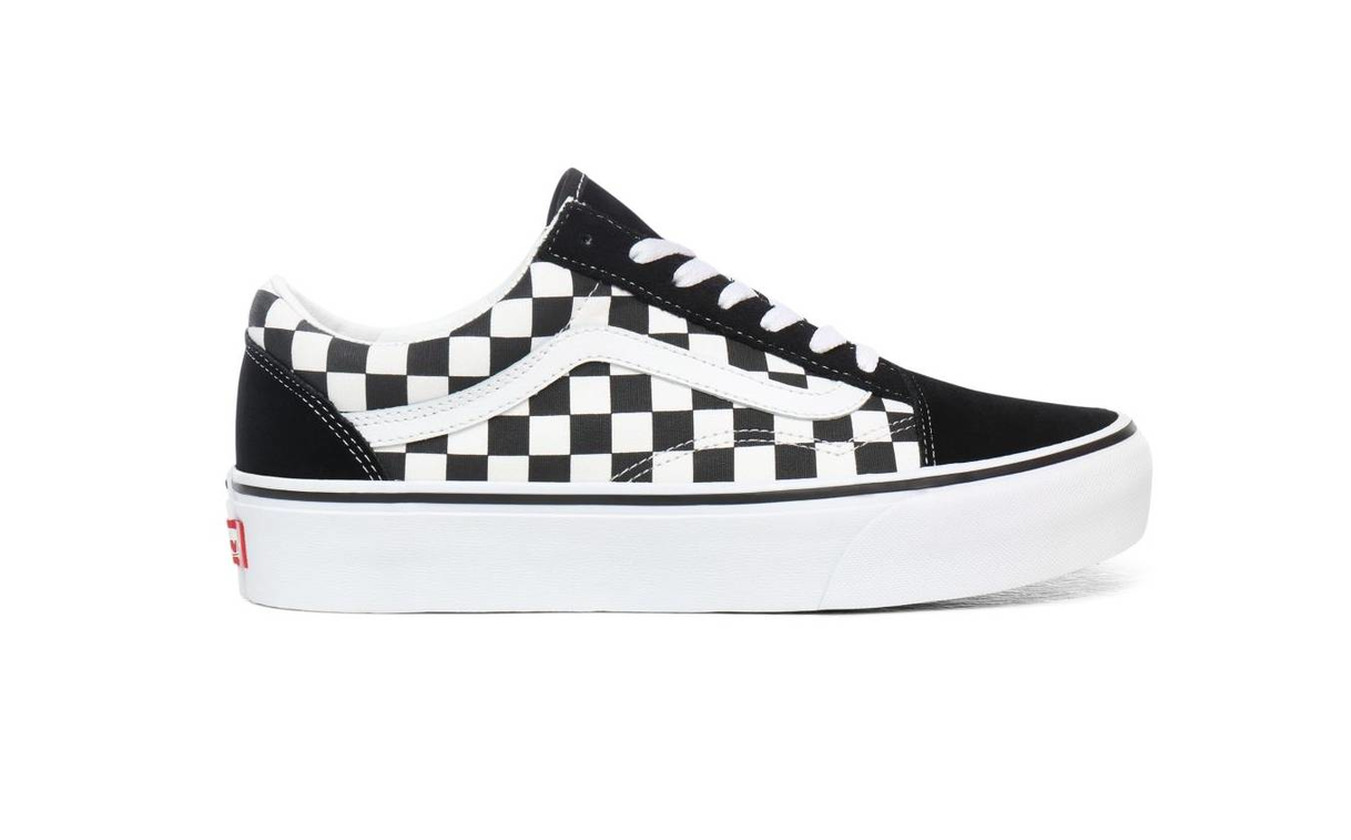 Product Vans bajas de cuadros blancos y negros