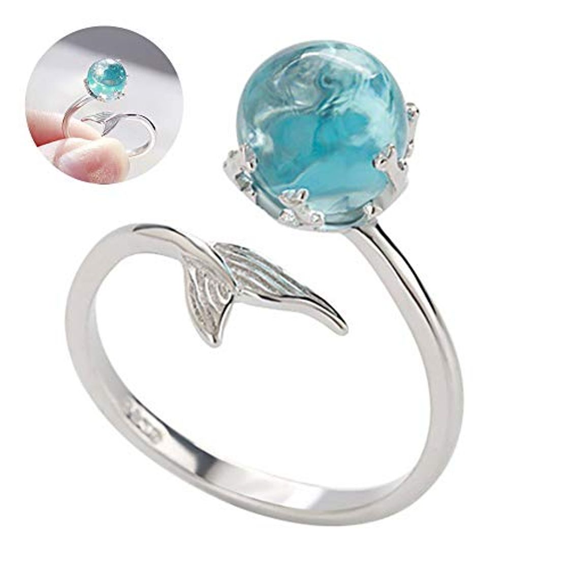 Producto RainbowBeauty 1 PC Anillo Ajustable el Dedo la Sirena abren los Anillos