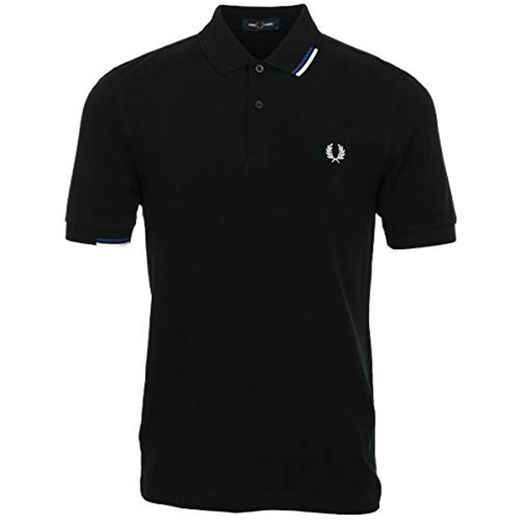 Fred Perry Asymmetric Tipped Polo Shirt, Negro