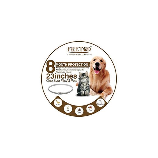FRETOD Collares Antiparasitario para Perros y Gatos – 65cm Collares Antipulgas y