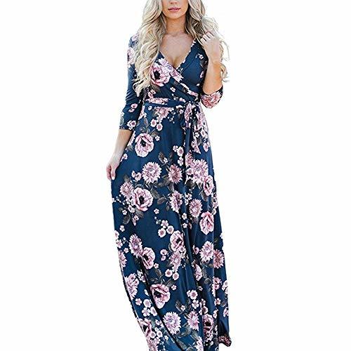 Moda Lover-Beauty Vestido Mujer Largo Floral Print Casual para Fiesta Noche Elegante Top