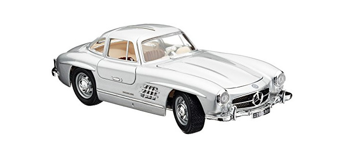 Product Bburago- Mercedes Benz 300 SL Plata Coche de Juguete, Color Plateado