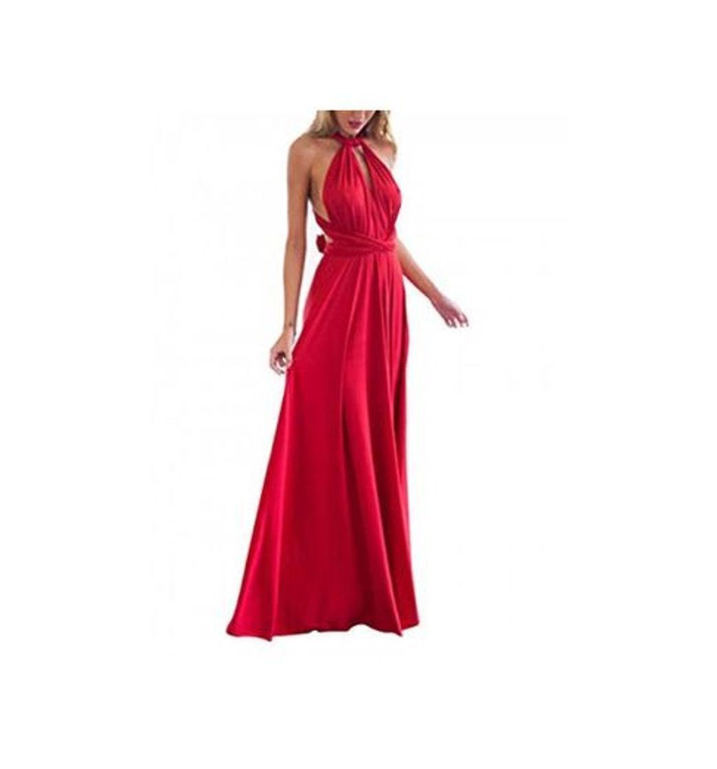 Social Lover-Beauty Vestido Largo Elegante Mujer Sexy Verano Vestido Rojo Fiesta Hombro Descubierto