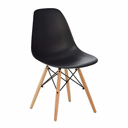 Lugar SKLUM Silla Scand Negro Madera Natural Comedor