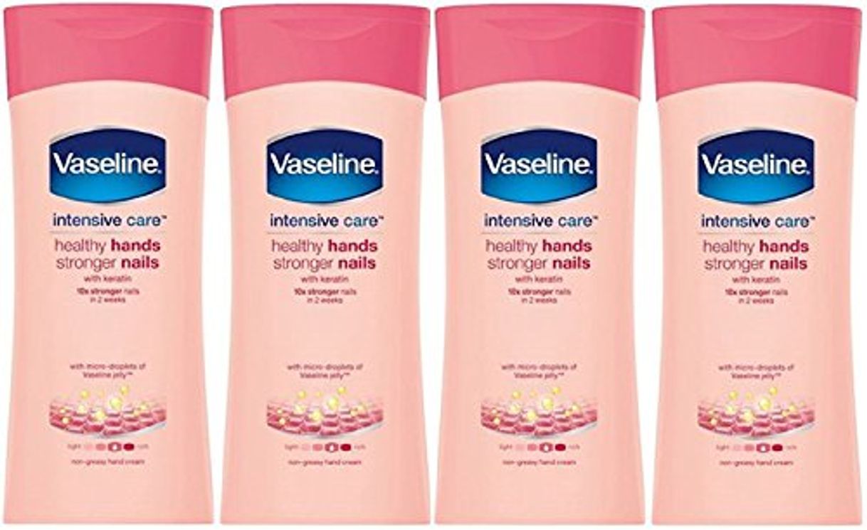 Producto x4 Vaseline Intensive Care Healthy Hands and Stronger Nails with Keratin 200ml