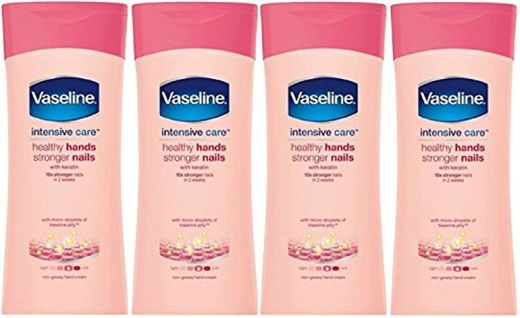 x4 Vaseline Intensive Care Healthy Hands and Stronger Nails with Keratin 200ml