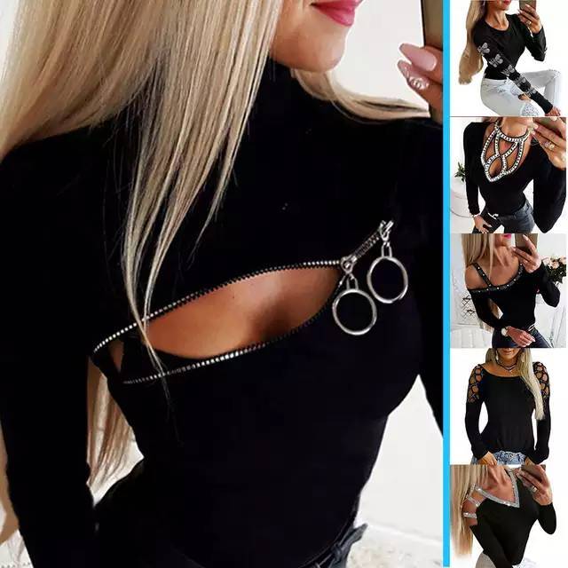 Social Blusa camisa para mulheres de manga longa hallow para fora d