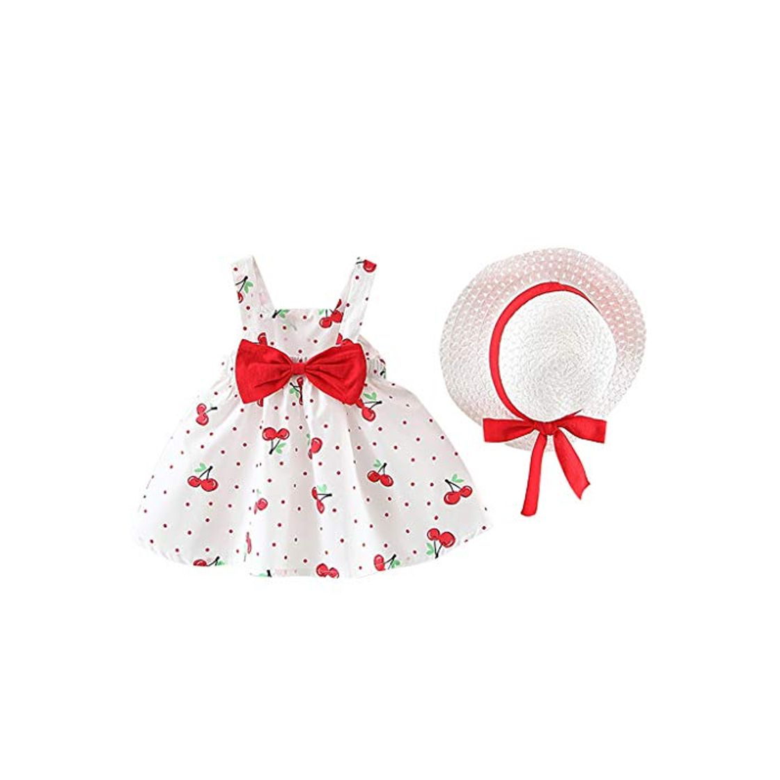 Producto Fossen Vestido Bebé Niña Bautizo 3-24 Meses con Estampado de Cereza Cómodo