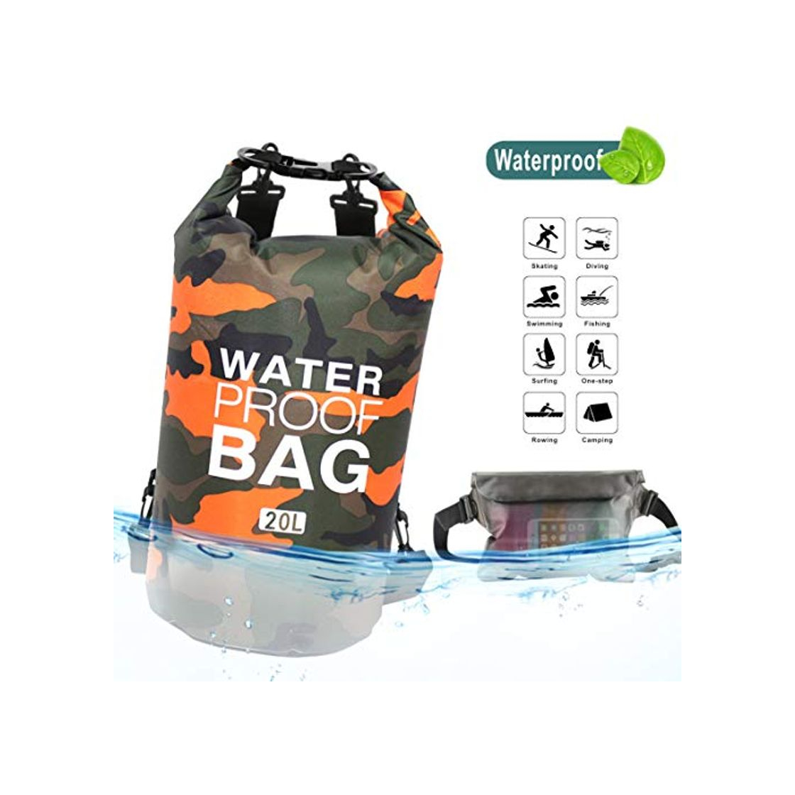 Producto Idefair Bolsa Seca Impermeable, Mochila Seca Flotante Bolsa de Playa Saco seco