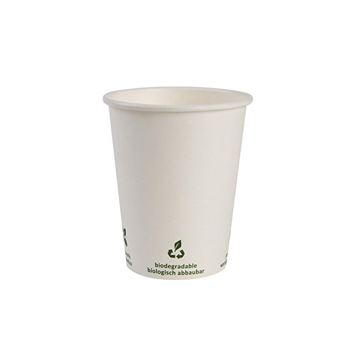 Products BIOZOYG Vaso de café Cartón I Vajilla compostable y Biodegradable I Vaso de Bebida Vaso Hecho de cartón I desechable Vaso de café Blanco con impresión Icone 50 Piezas 200 ml 8 oz