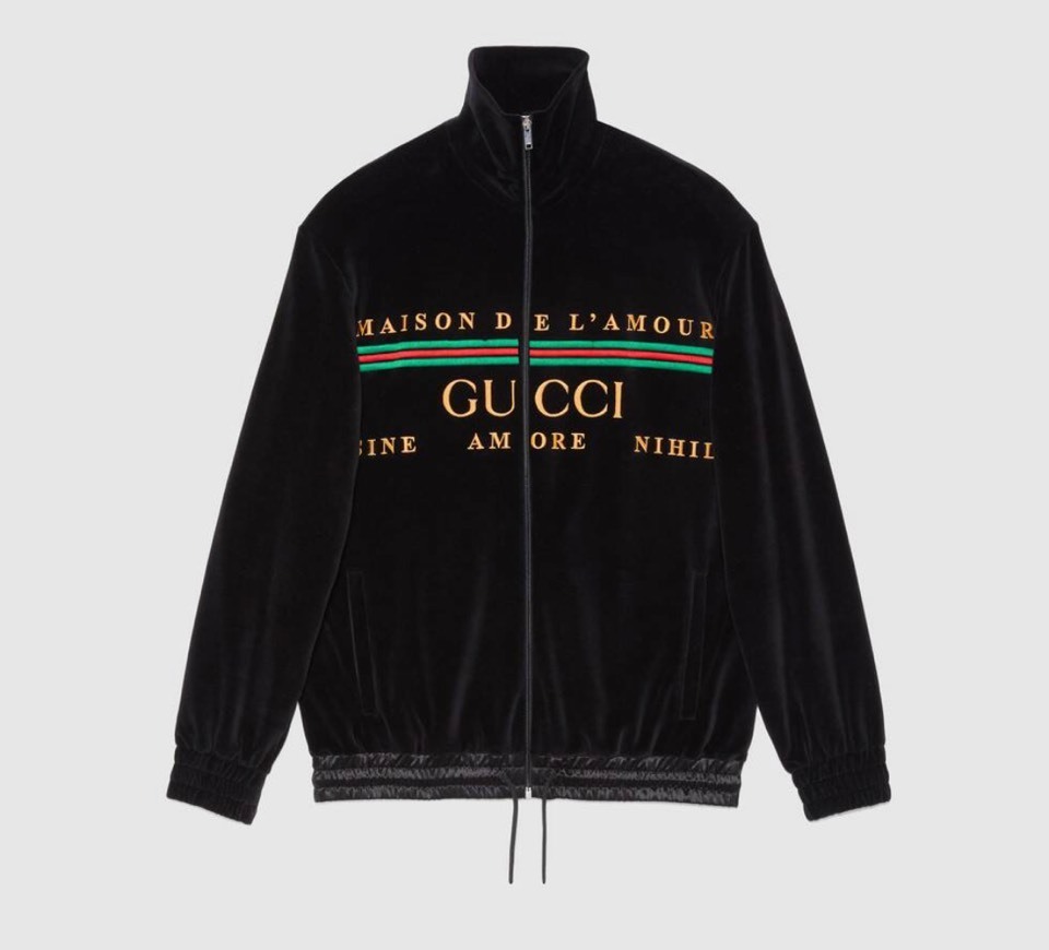 Social Gucci Oversize embroidered chenille jacket