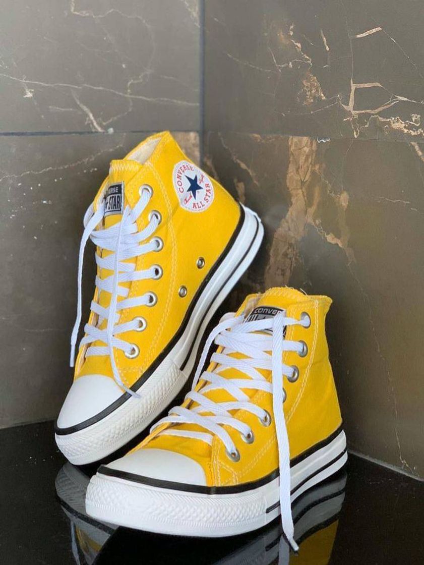 Moda Tênis All Star Cano Alto Amarelo