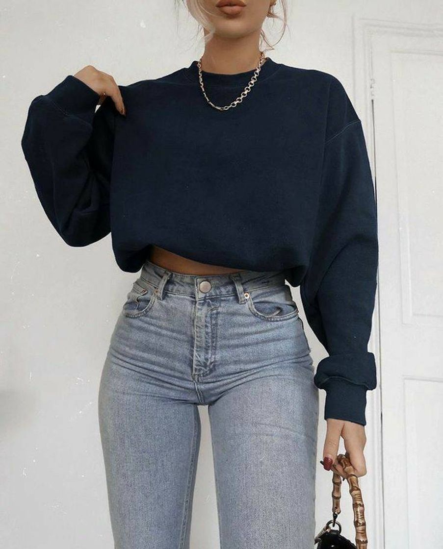 Fashion cropped moletom manga longa