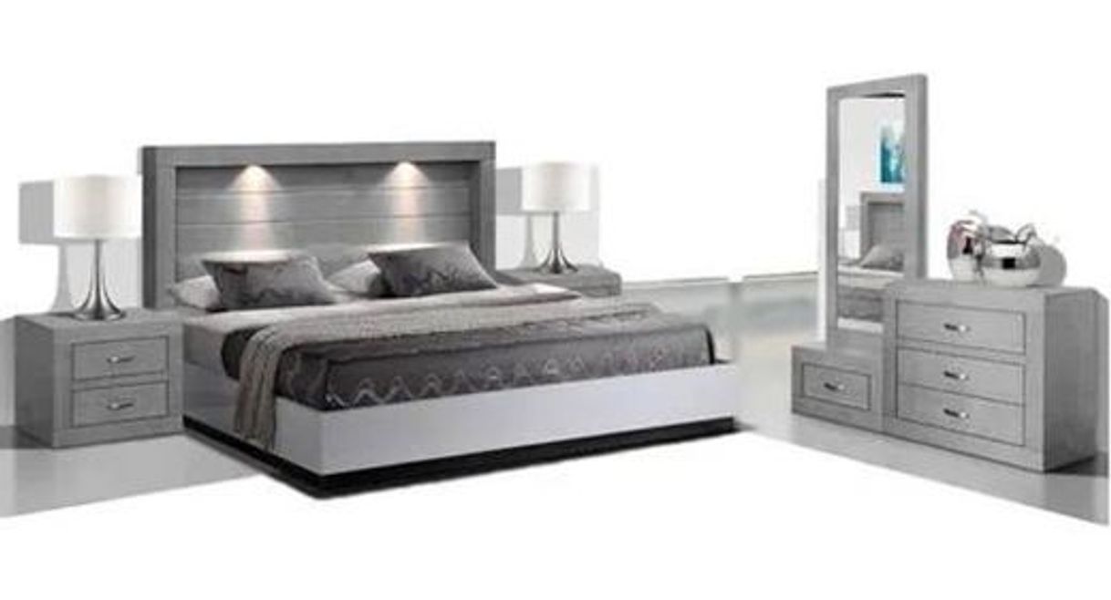Social Recamara Valentina King zise gris 5 piezas