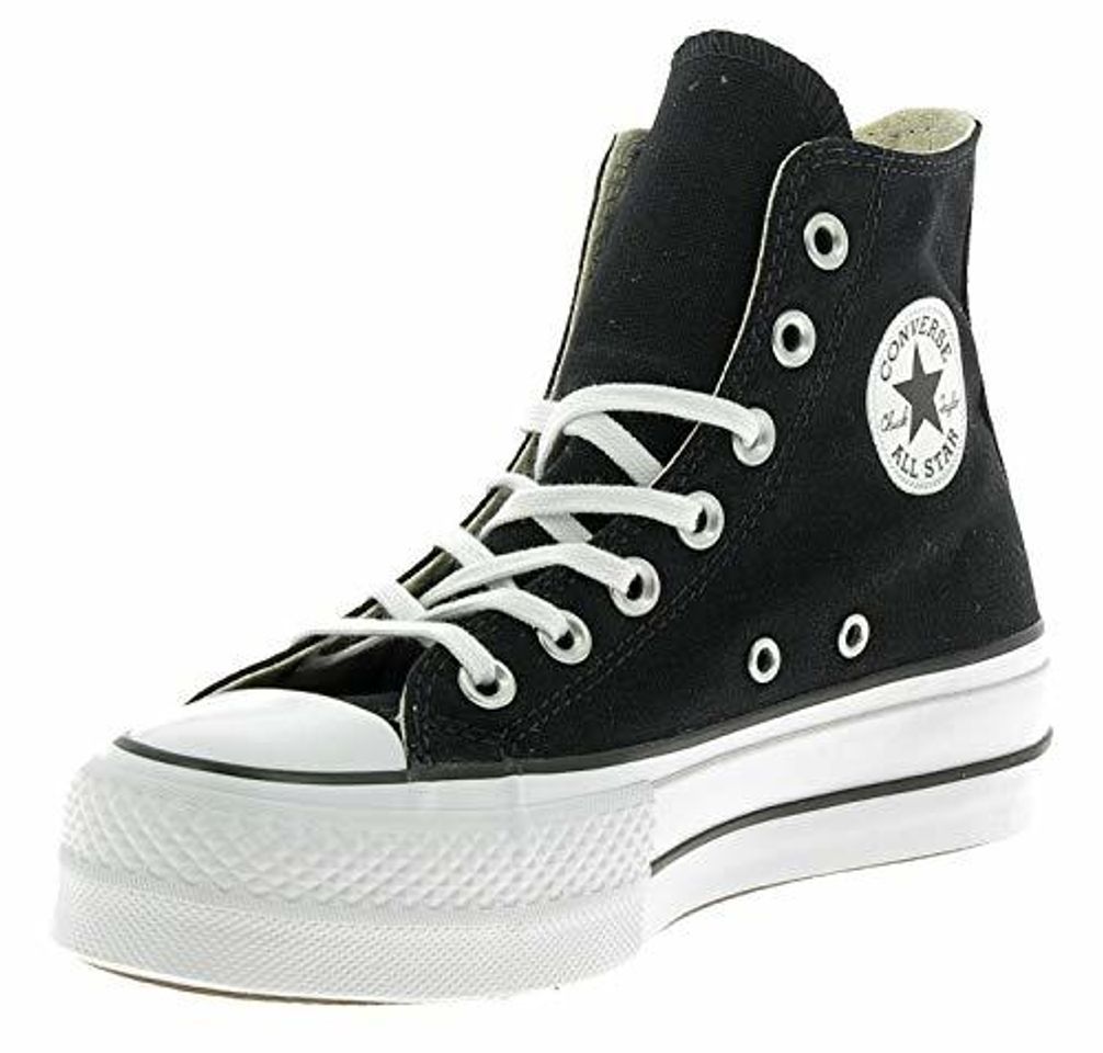 Fashion Converse Chuck Taylor CTAS Lift Hi, Zapatillas para Mujer, Negro