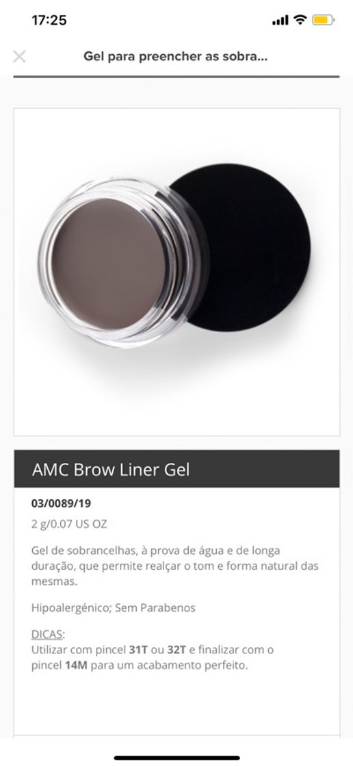 Fashion Gel para preencher as sobrancelhas, o meu favorito 