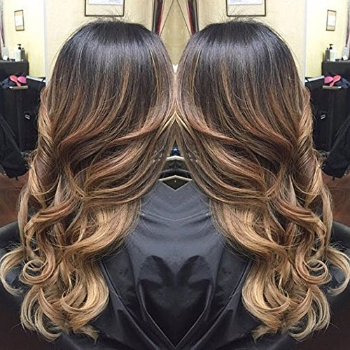 Full Shine 18" Brown Blonde Mixed Color #1B/27/30 Pelucas de Cabello Humano
