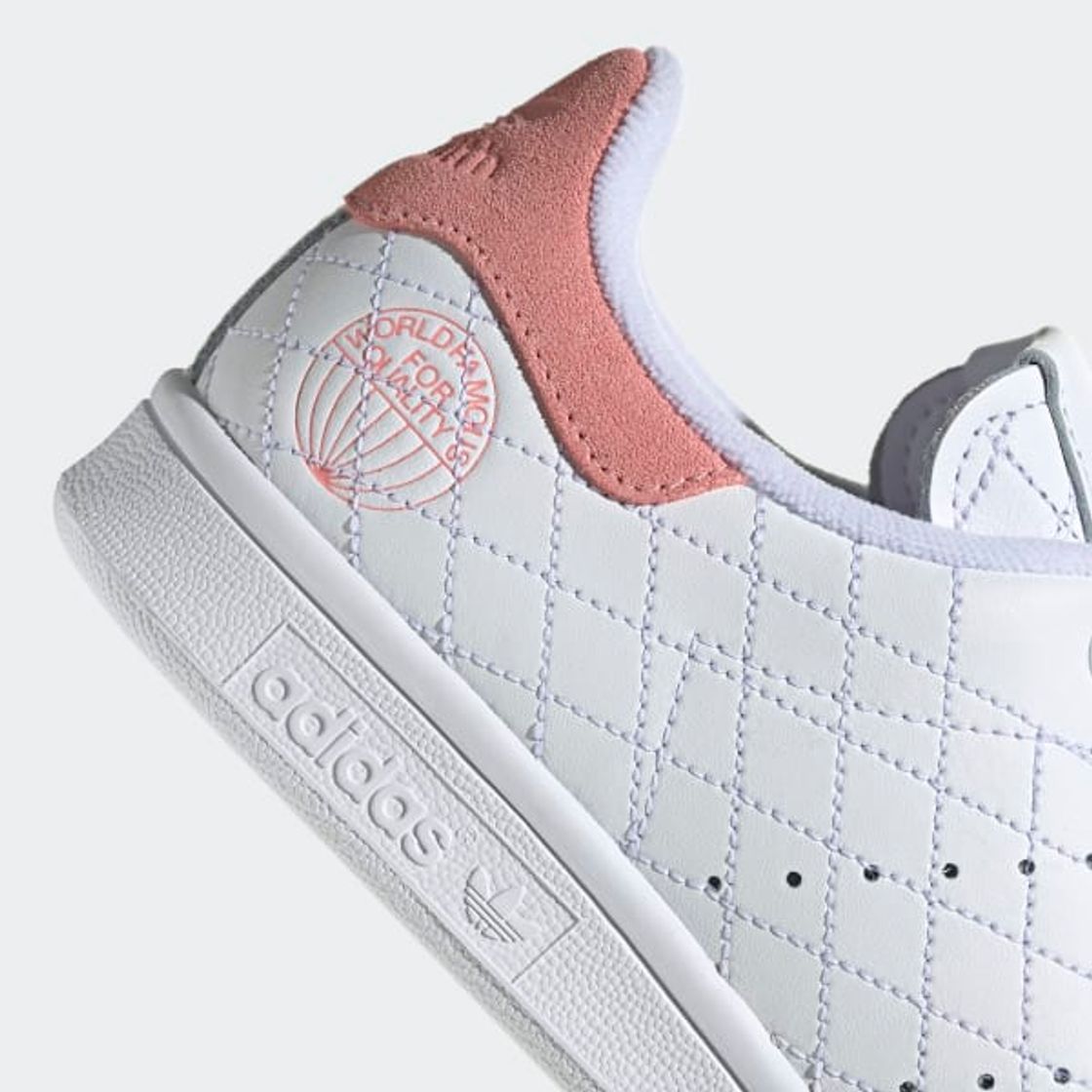 Social Women's Stan Smith Cloud White and Glory Pink Shoes | adidas US