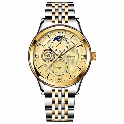 Relojes Phase Watch Hombres Reloj Mecánico Automático Moda Oro Relojes De Pulsera