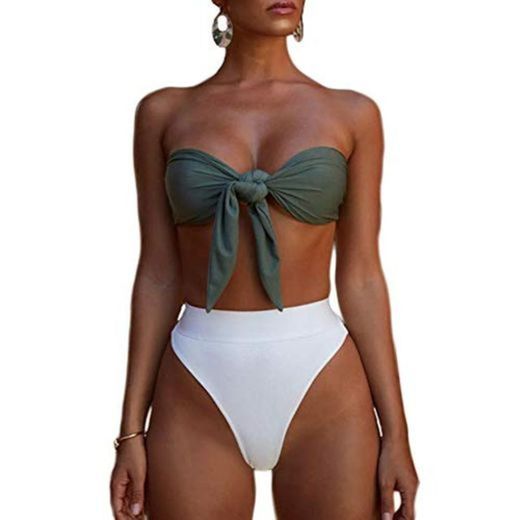 Meizas Conjuntos de Bikinis para Mujer Traje de Baño sin Tirantes Traje