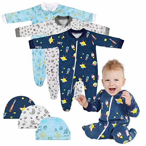 Social Lictin 6 Piezas Pijama para Bebé- Mameluco de Algodón con Cremallera con