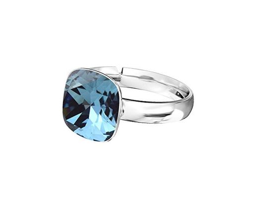 Crystals & Stones 925 plata anillo * Square * * Varios Colores