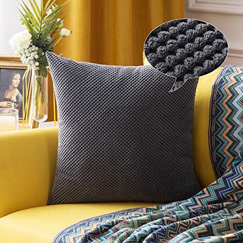 Social MIULEE Soft Fundas granulado Fundas para Cojines Protectores Solid Decorativa Cuadrado Juego