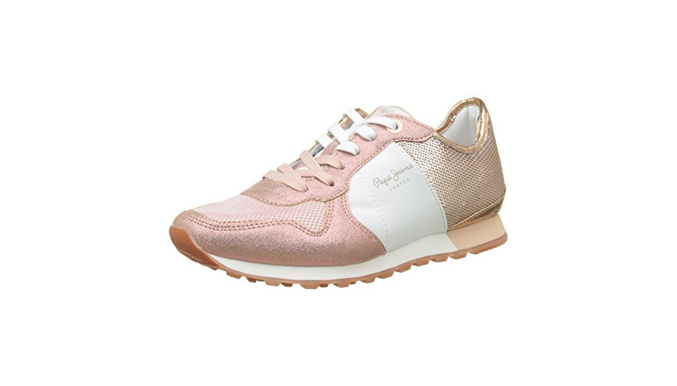 Fashion Pepe Jeans London Verona W Sequins, Zapatillas Mujer, Rosa