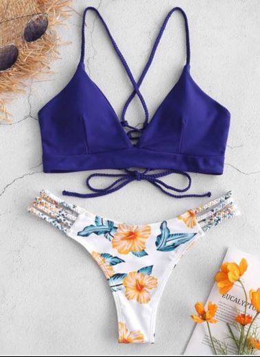 Flower Bikini blue 