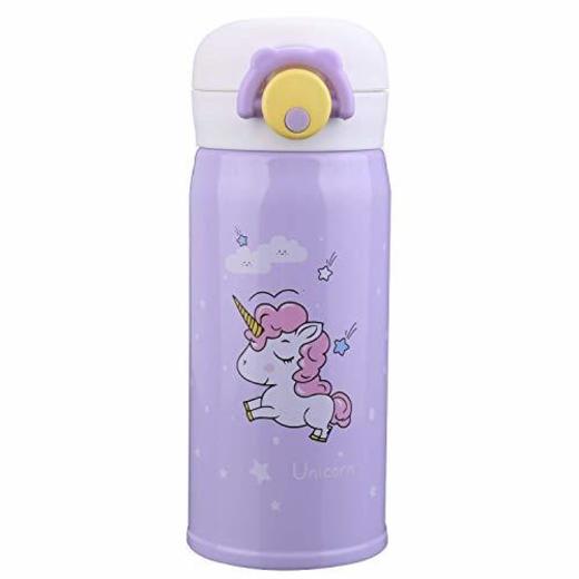 Termo de acero inoxidable con diseño de unicornio para niñas