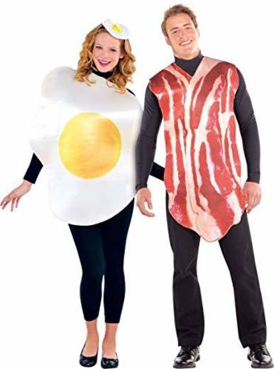 Disfraz de Huevo y disfraz de Bacon 2x1 para adultos en talla