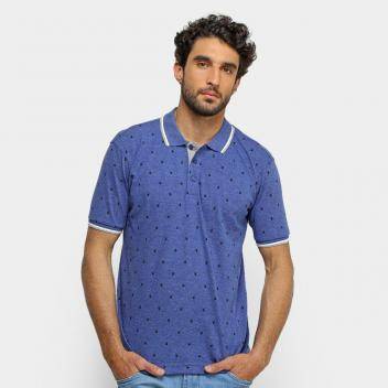 Producto Camisa Polo Broken Rules Mini Print Listras Masculina Azul 
