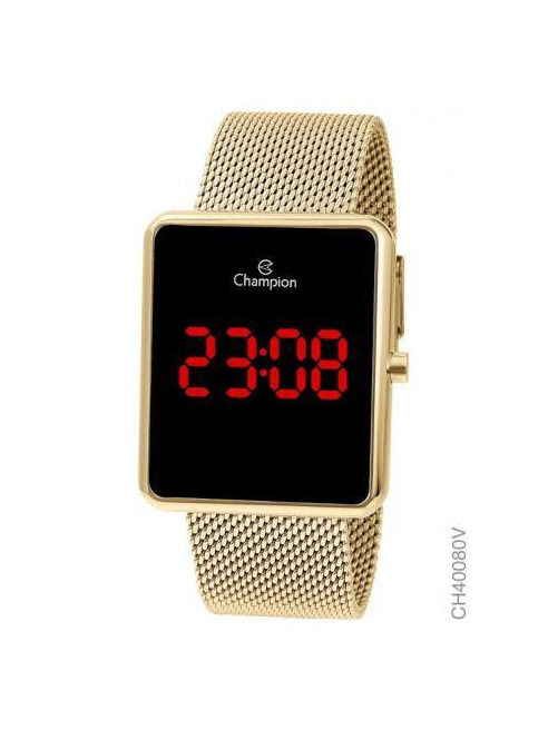 Productos Relógio Champion Feminino Digital Dourado Quadrado CH40080V
