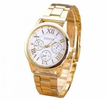 Productos Lindo Relógio Feminino Dourado Luxo Casual Geneva Elegante

