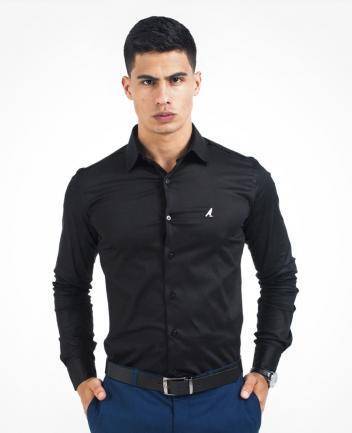 Producto Camisa Social Preta Masculina Super Slim