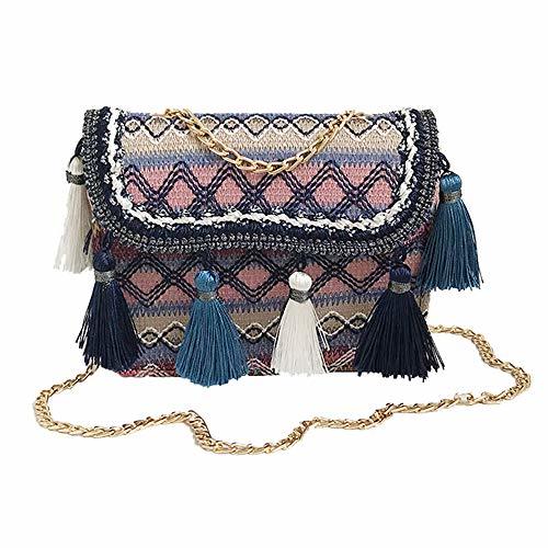 Producto ALIKEEY Vintage Mujeres Tejiendo Borla Bolso De Hombro Messenger Bag Bolso Crossbody