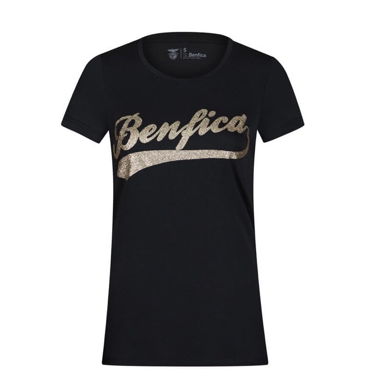 Social T-SHIRT PRETA E DOURADA BENFICA