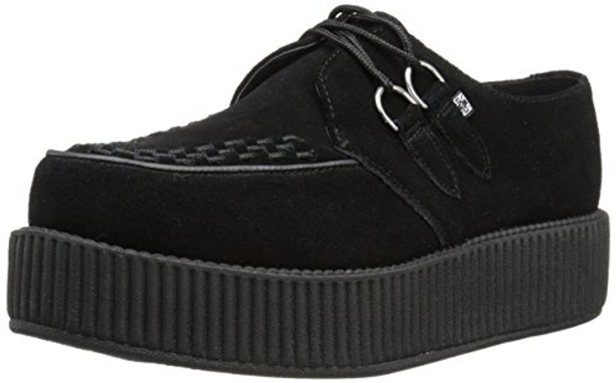 Moda T.U.K. Mondo Sole Round Creeper, Zapatillas de Cuero, Unisex, Negro