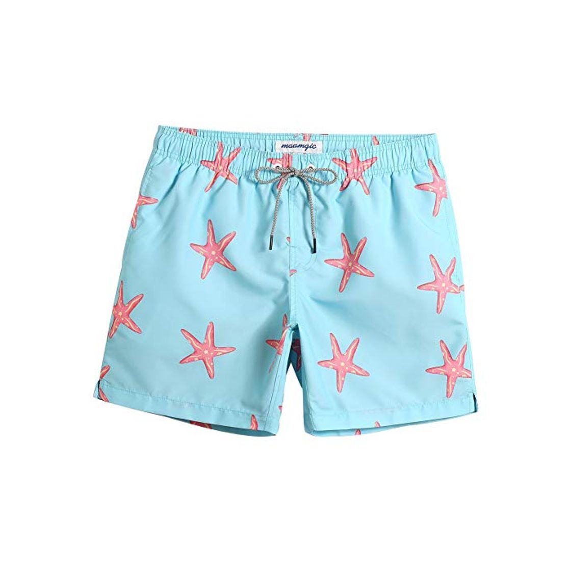 Moda MaaMgic Shorts de Baño para Hombre Secado Rápido Traje de Baño con Bolsillos para Vacaciones Verano Playa Azul Estrella de Mar L