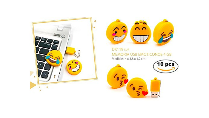 Producto Lote de 10 Memoria USB Emoticonos Emojis 4 GB