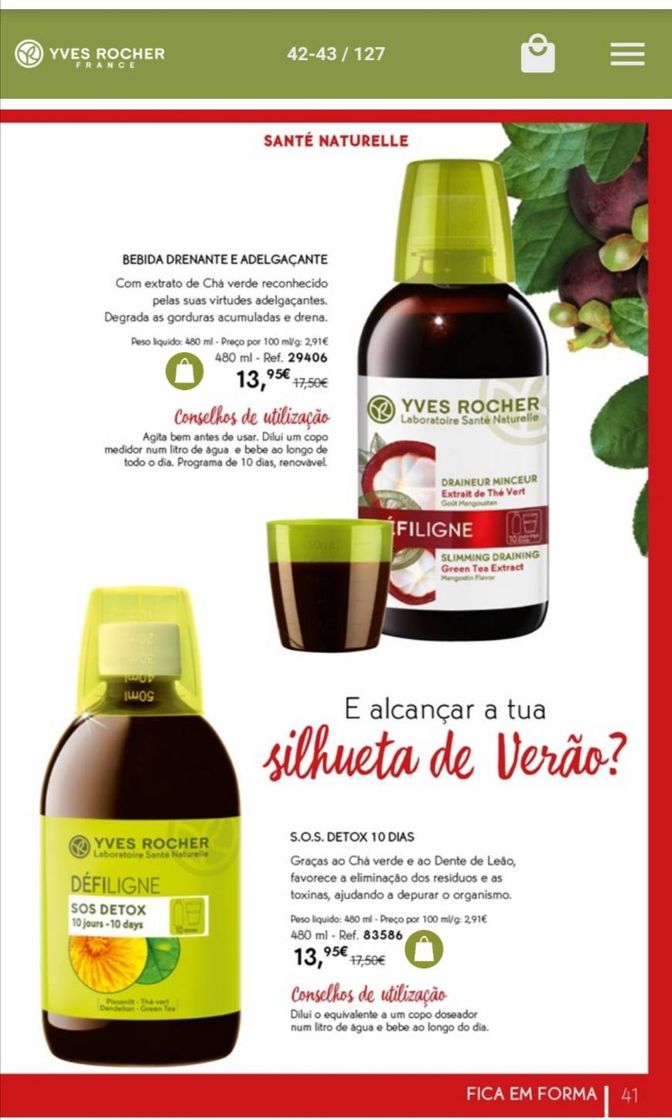 Product Yves Rocher - bebida drenantes e s