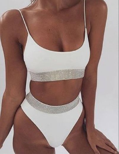 White High Cut Bikini Set