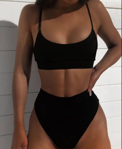 Black High Cut Bikini