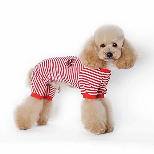 Place PINIX PNX Pet Cartoon Striped Cotton Pajamas Small Dog Cat Jumpsuit Coat